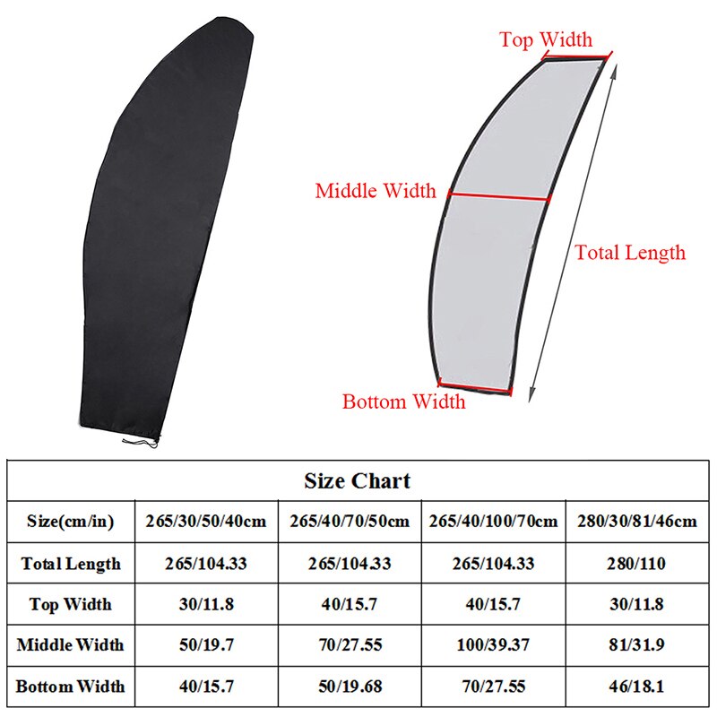 Patio Parasol Waterproof Umbrella Cover Outdoor Umbrella Rain Cover Drawstring Dust Protective Case Cantilever Mat