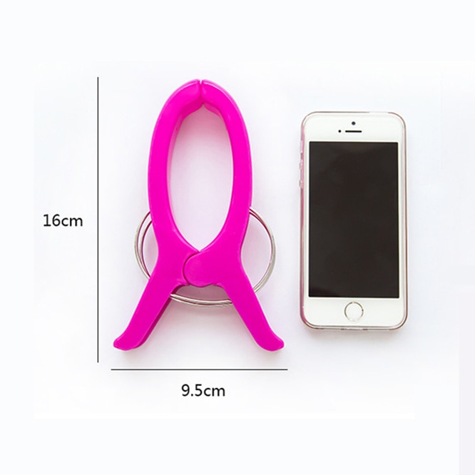 4 stk/parti stor farge vindtett strandhåndkle klips knagger klips til solseng quilt dekorative klesklyper klesklyper mini gadget