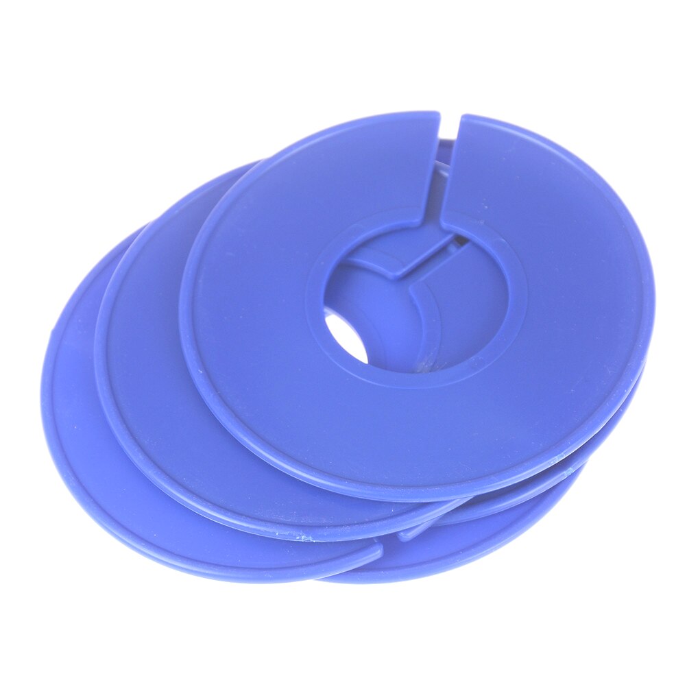 5 stk / parti plastik tøj runde rack ring størrelsesdelere passer rundt eller firkantet rør: Blå