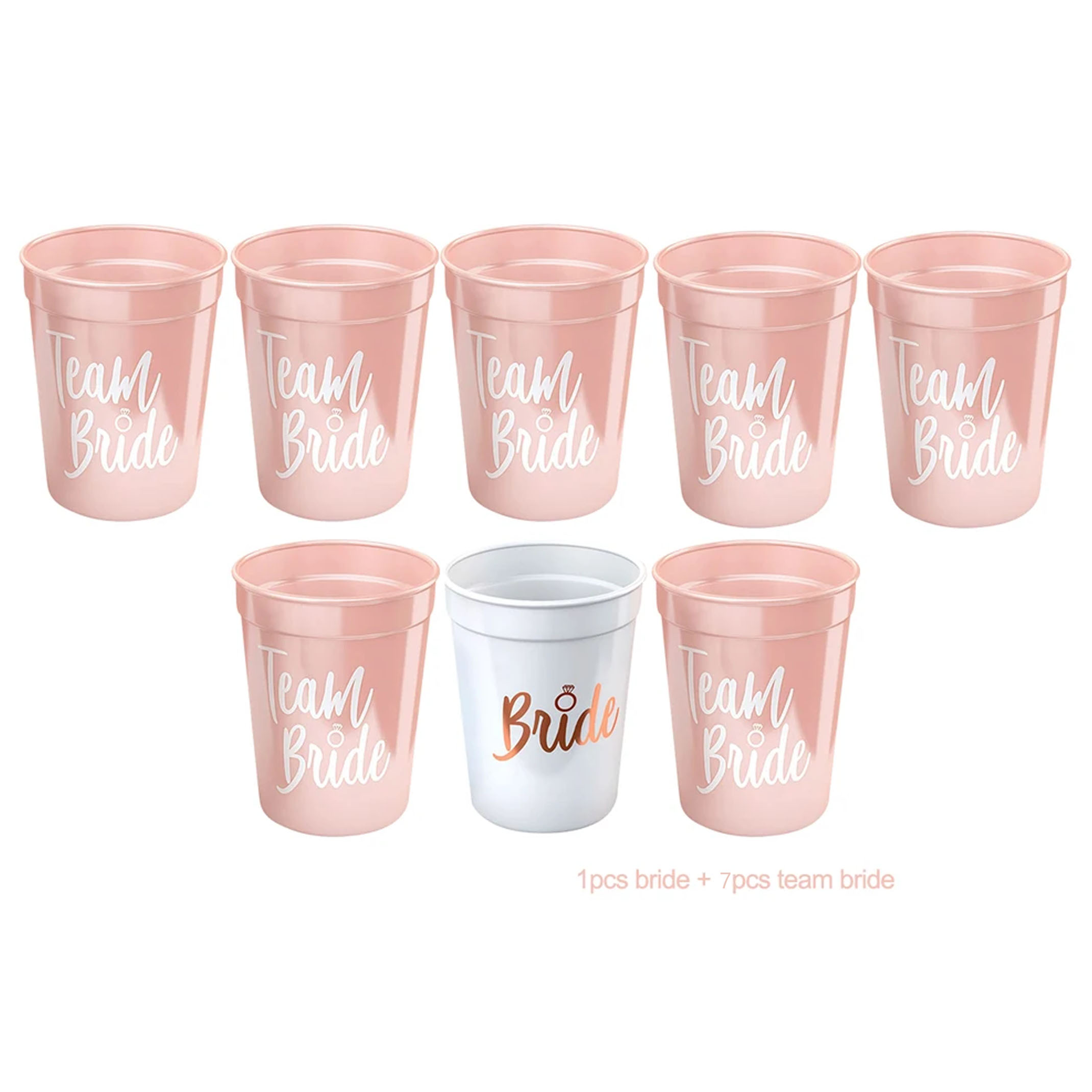 Multi set Bachelorette Party Team Bride Plastic Drinking Cups Bridal Shower Bride to be Hen Party Supplies Wedding Decor: black
