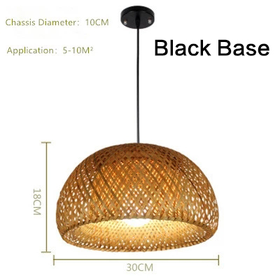 Rotan Hanglampen Bamboe Lantaarn Hanglamp Hand-Geweven Bamboe Lampenkappen E27 Verlichtingsarmaturen Eetkamer Woonkamer Decor: Licht Geel
