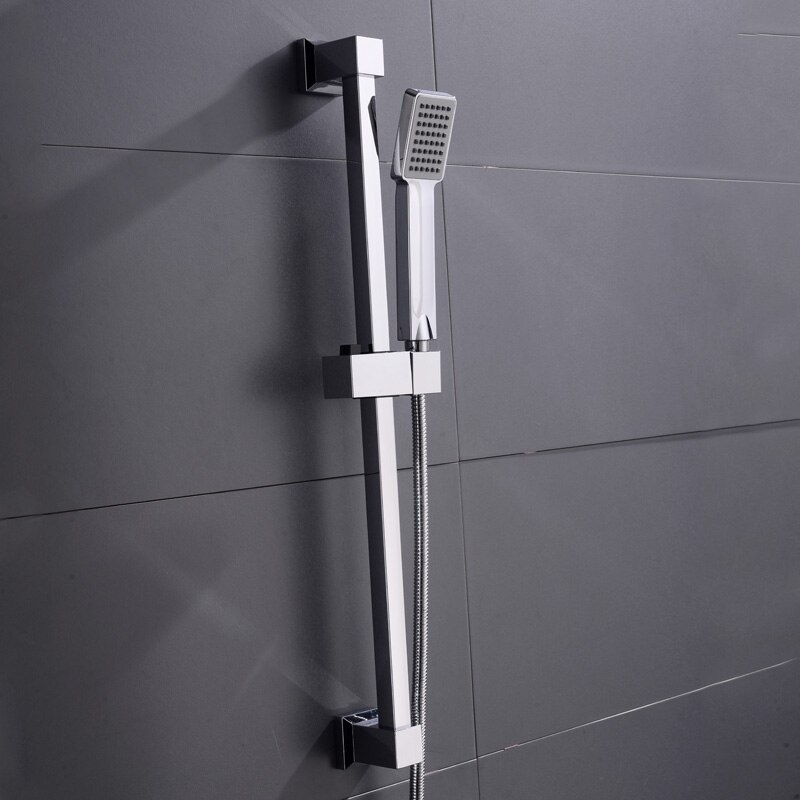 Square Adjustable Lifting Shower Slide Bar with Shower Holder ABS Sliding Bar Shower Set