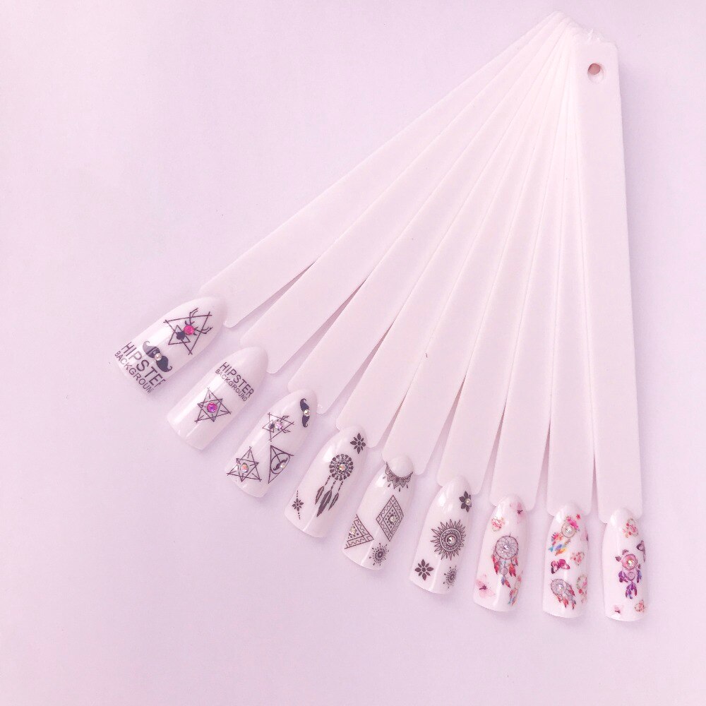 Tips voor valse nagels kleurenkaart oefendisplay gereedschap transparante witte gesp ring manicure nagelkunst gereedschap