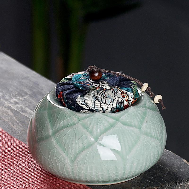 Contenedores de té chinos Vintage, Mini cajas de almacenamiento de cerámica, contenedor Retro sólido de té, organizador de cerámica, lata de té y cena para el hogar: 2
