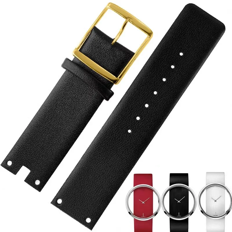 Horlogebandjes Voor Ck K94231 K9423101 Echt Leer Duurzaam Zacht Voor Calvin Klein Horlogeband 22Mm Heren Armband: zwart grijs