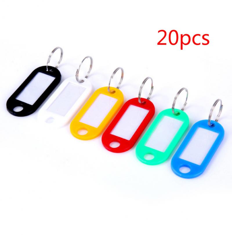 1/5/10/20 pcs color classification card Plastic Key Tags Assorted Key Rings ID Tags Name Card Label Random Color: 20pcs