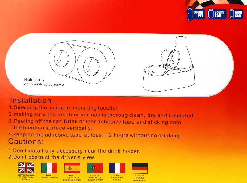 Cup Holder Stand Multifuntional ABS Plastic Durable Universal Car Truck Mount Dual Hole Drink Bottle Water Beverage Holder