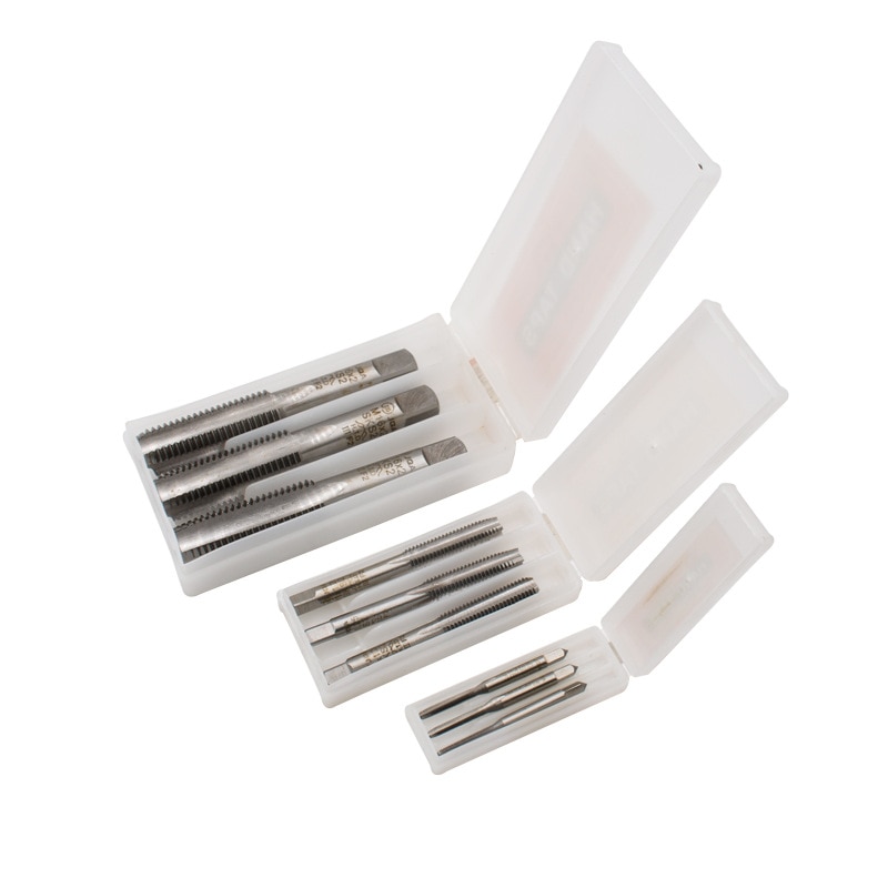 M3-M12 Right Hand Tap Drill Hss Metric Serial Tap Set Hss-Co Screw Taps Thread Cutter Machine Taps 3Pcs Set Wood Drill Bits Tool