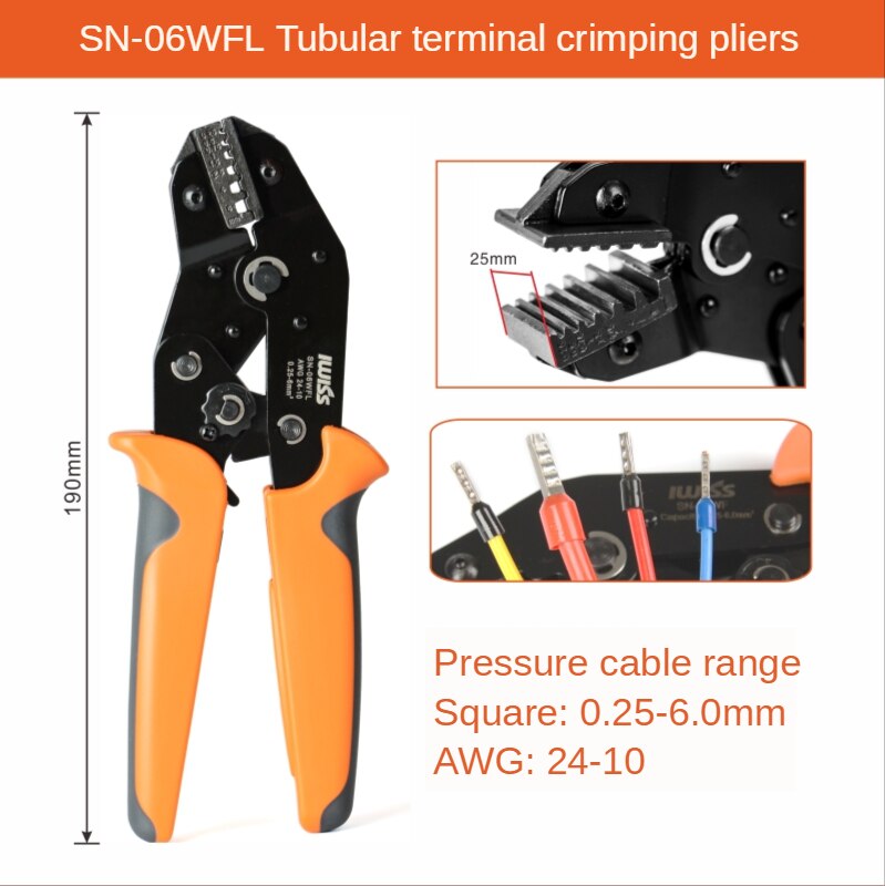 IWISS SN Series Ratchet Crimping tool Dupont XH2.54 ,PH2.0，2510 terminal Crimping Pliers Electrical tools SN-11011/02C/28B/48B: SN-06WFL