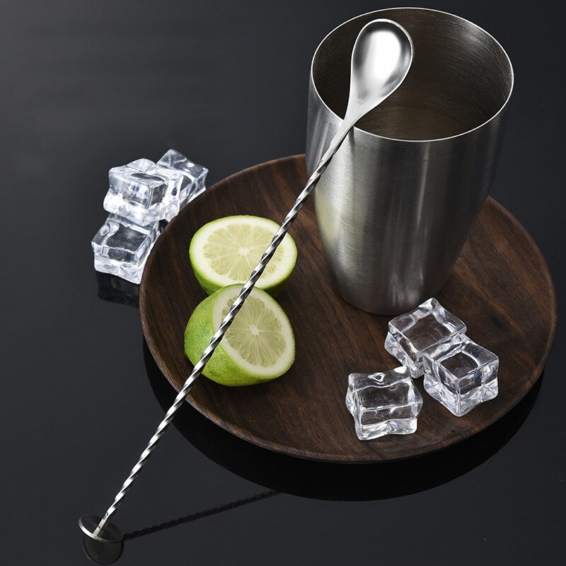 Stainless Steel Bar Cocktail Mixing Spoon Bar Spiral Drink Shaker Muddler Stirrer Mixing Spoon Cocktail Stirrer Bar Accessories