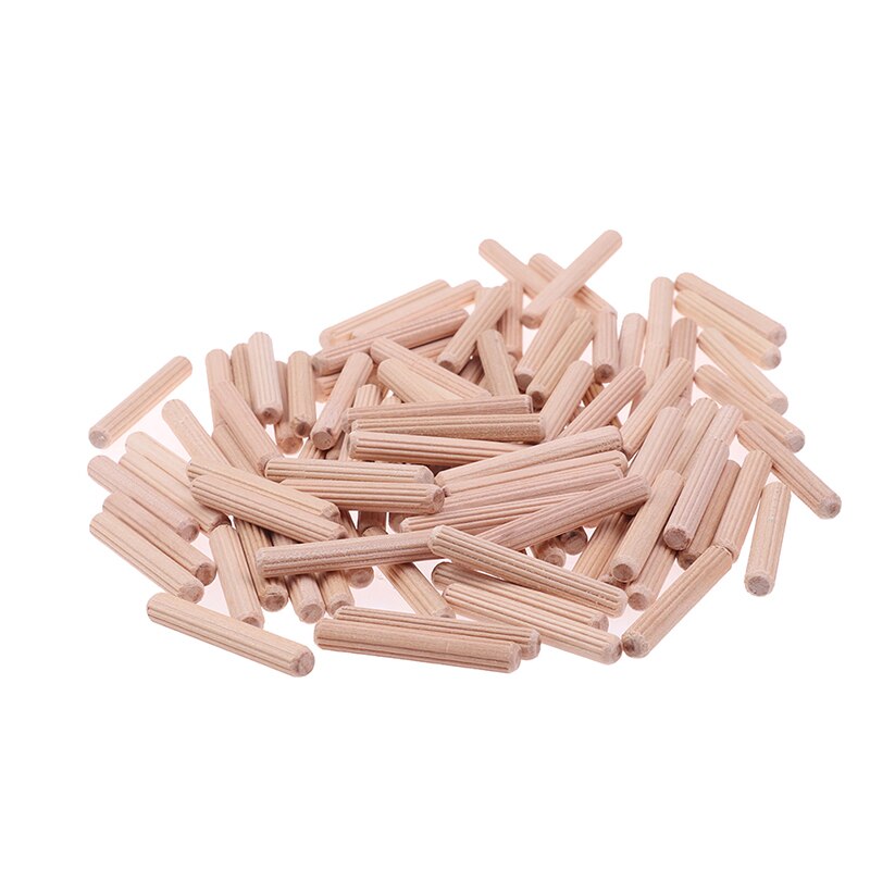 100Pcs Woodworking Doweling Jig Kit Round Grooved Fluted Wooden Plug Wood Dowel Pins Rod Drilling Guide Locator Tool
