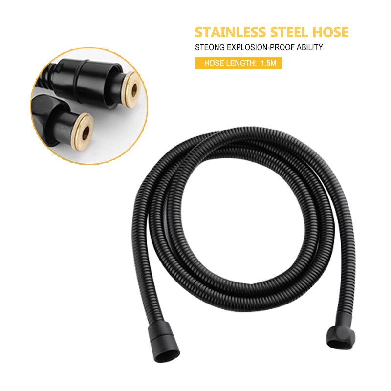 Matte Black Shower Faucet Set Concealed Wall Mounted Embedded Bathroom Shower Mixer Vlave Hand Held Shower Head Black Brass