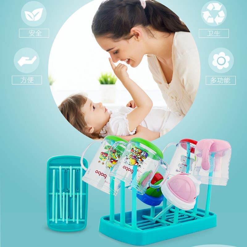 Sutteflaskestativ opvask græs græsplæne tørrestativ holder babyskål sippy kop organiser bestikholder