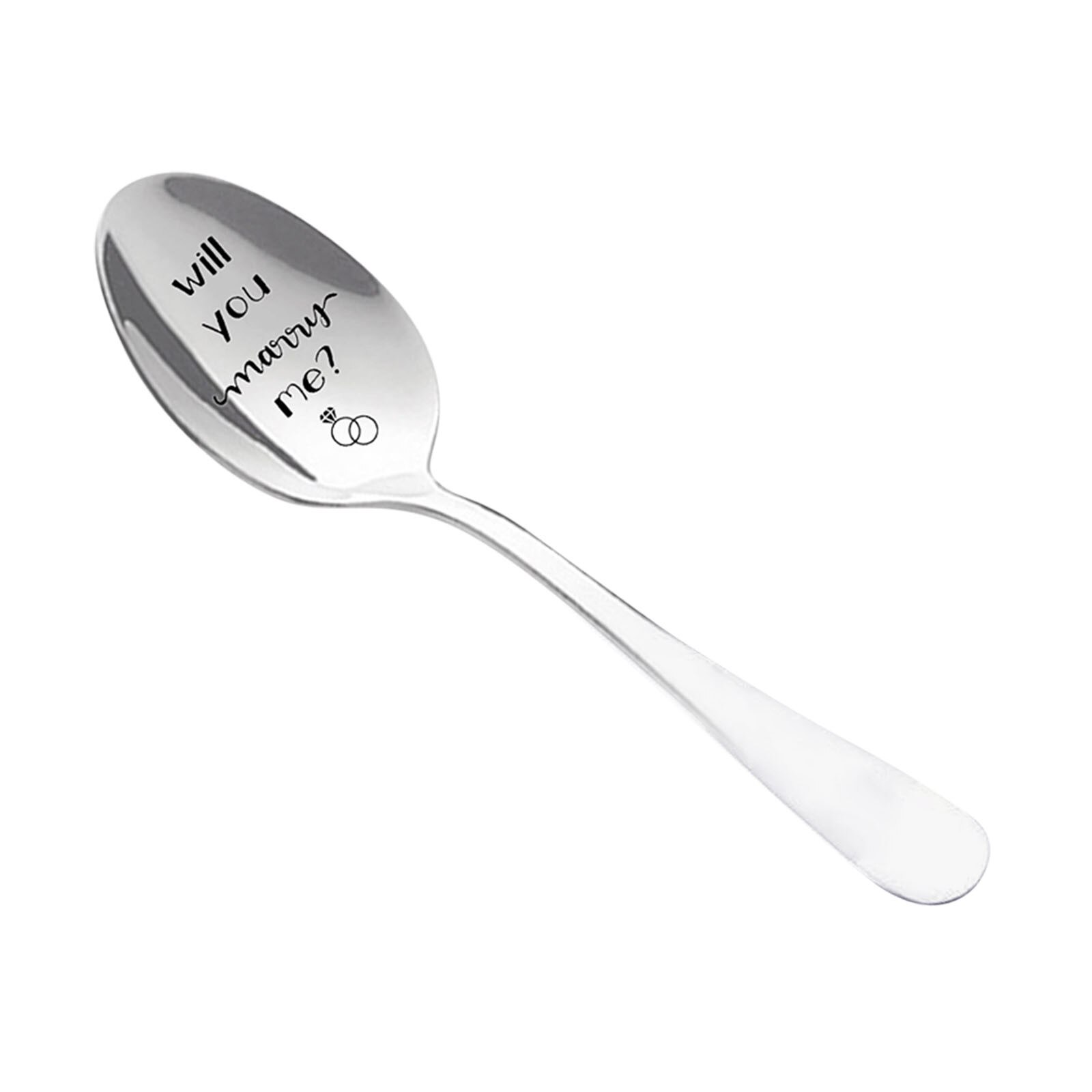 1pc Tableware Coffee Spoon Engraved Spoon Stainless Steel Spoon Best for Husband Madam Family and Friends Tableware