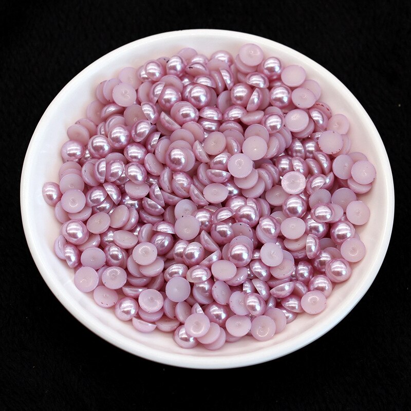 2mm 5000 Uds. Perlas falsas de respaldo plano ABS-Ropa y costura de diamantes de imitación de perlas-Scrapbooking confección de tarjetas perlas: 12-Light Purple