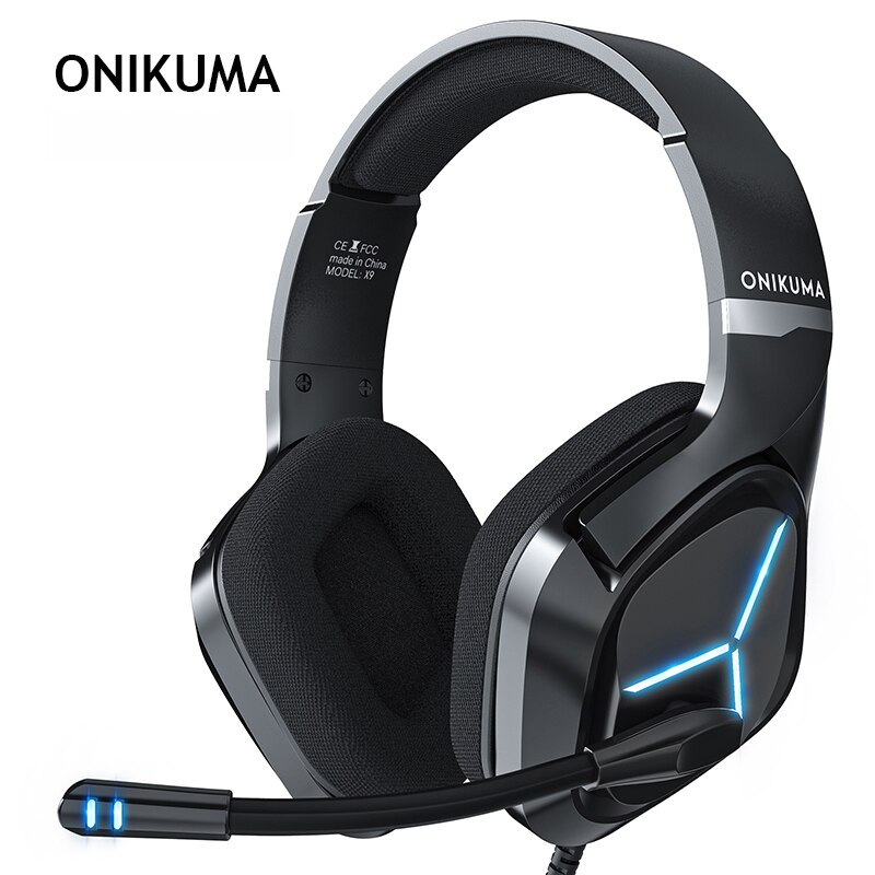 ONIKUMA X8 X9 RGB przewodowy zestaw słuchawkowy do gier ciężki bas komputerowe słuchawki z mikrofonem LED do laptopa PC Xbox One Controlle