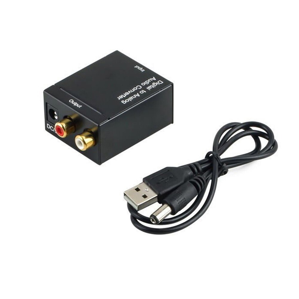 Optical Digital Stereo SPDIF Toslink Coaxial Signal to Analog Adapter Analog Converter Decoder Optical Cable USB-DC Power Cable
