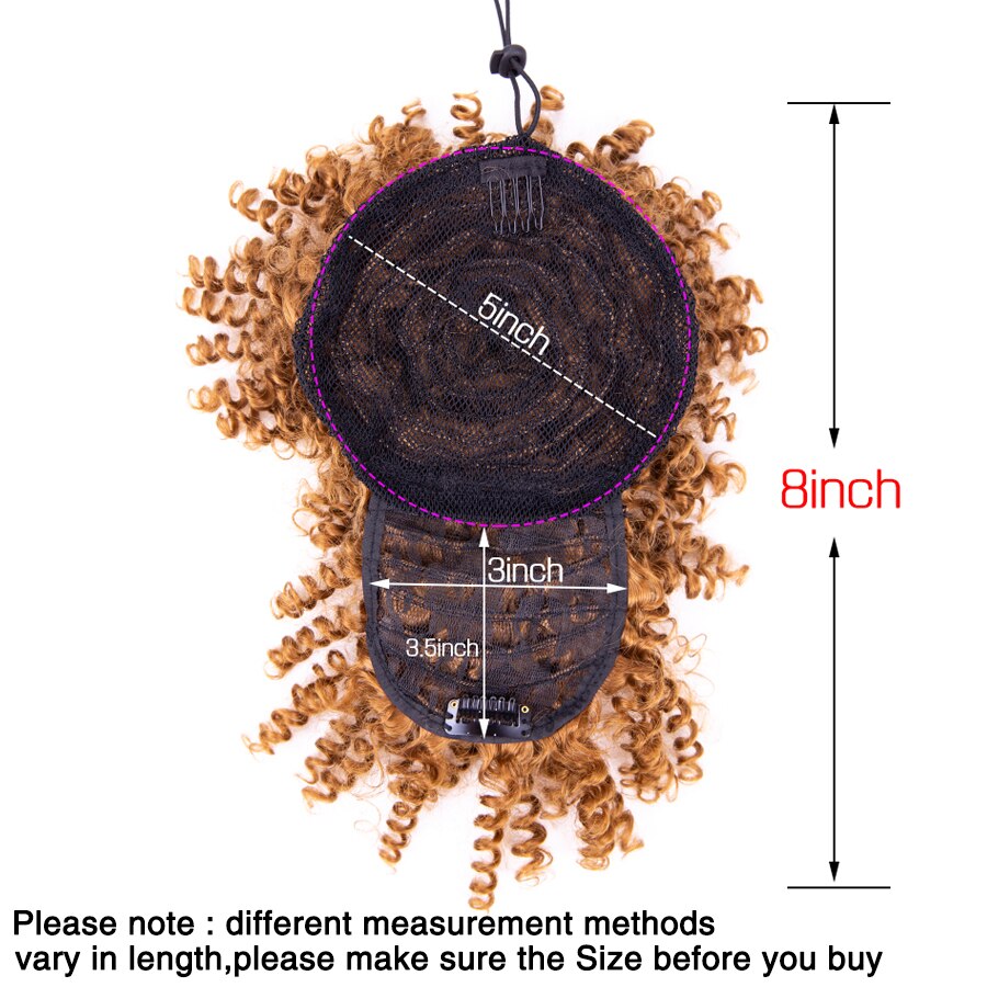 Leeons Kinky Curly Hair Bangs High Puff Ponytail Synthetic Hair Extensions African American Hair Ponytail With Bangs 11 Colors