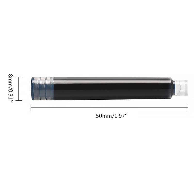 Cartouche d&#39;encre lisse 1XCB, 50 pièces, pour stylo, diamètre d&#39;alésage de 3.4mm, noir/bleu/noir/bleu/rouge, pour l&#39;école des élèves
