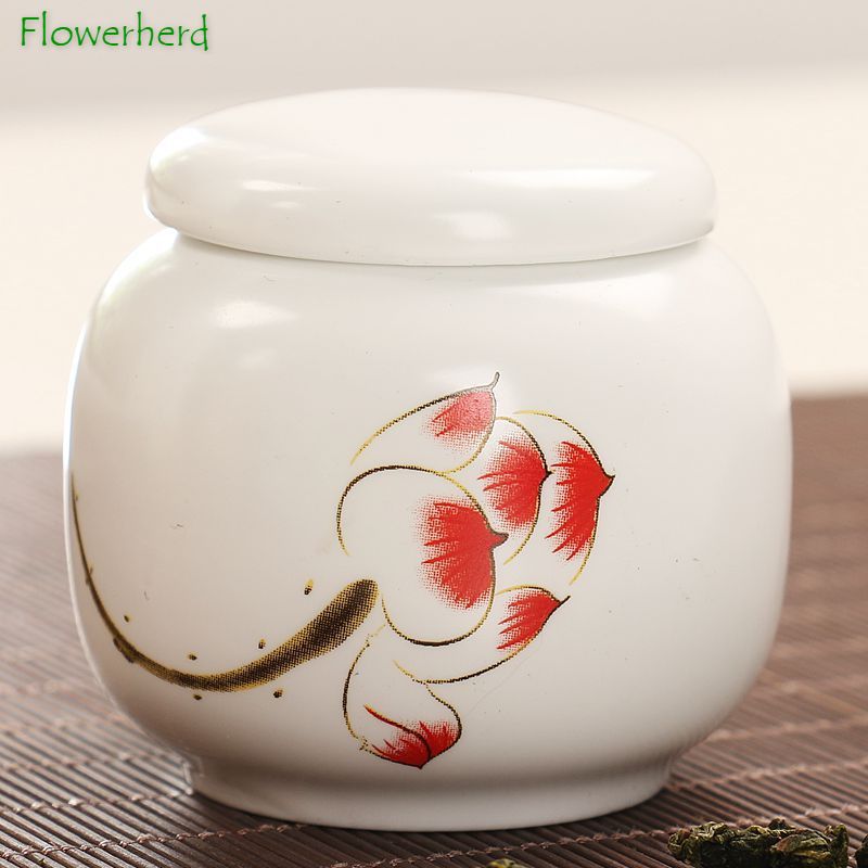 Blauwe En Witte Thee Caddy Keramische Thee Container Kleine Celadon Wit Porselein Verzegelde Thee Opslag Pu'er Draagbare Kung Fu Thee set