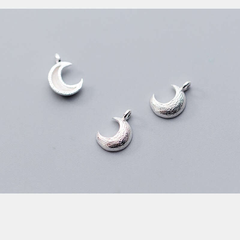 Breloques de lune en argent Sterling 925, dessin de fil artisanal, jolis pendentifs de bijoux pour femmes et hommes, boucles d'oreilles, Bracelets, bricolage, pour fabrication de bijoux