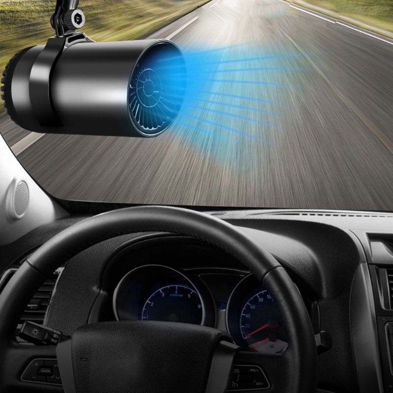 Car Heater Portable Electric Windshield Defogger Rotate Base Window Heater Heating Baffle Dryer Fan Demister Adjustable