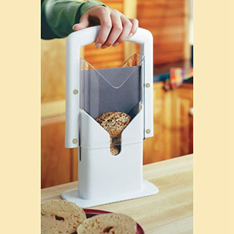 Bagel Cutter Slicer Guillotine Actie Blade Holder Mes Biter Keuken Wit