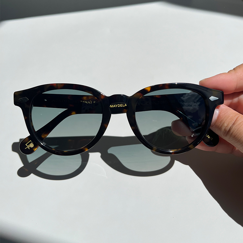 Store lemtosh maydela vintage acetat solbriller til herrer og kvinder ovale polariserede briller med stort ansigt: Hvid