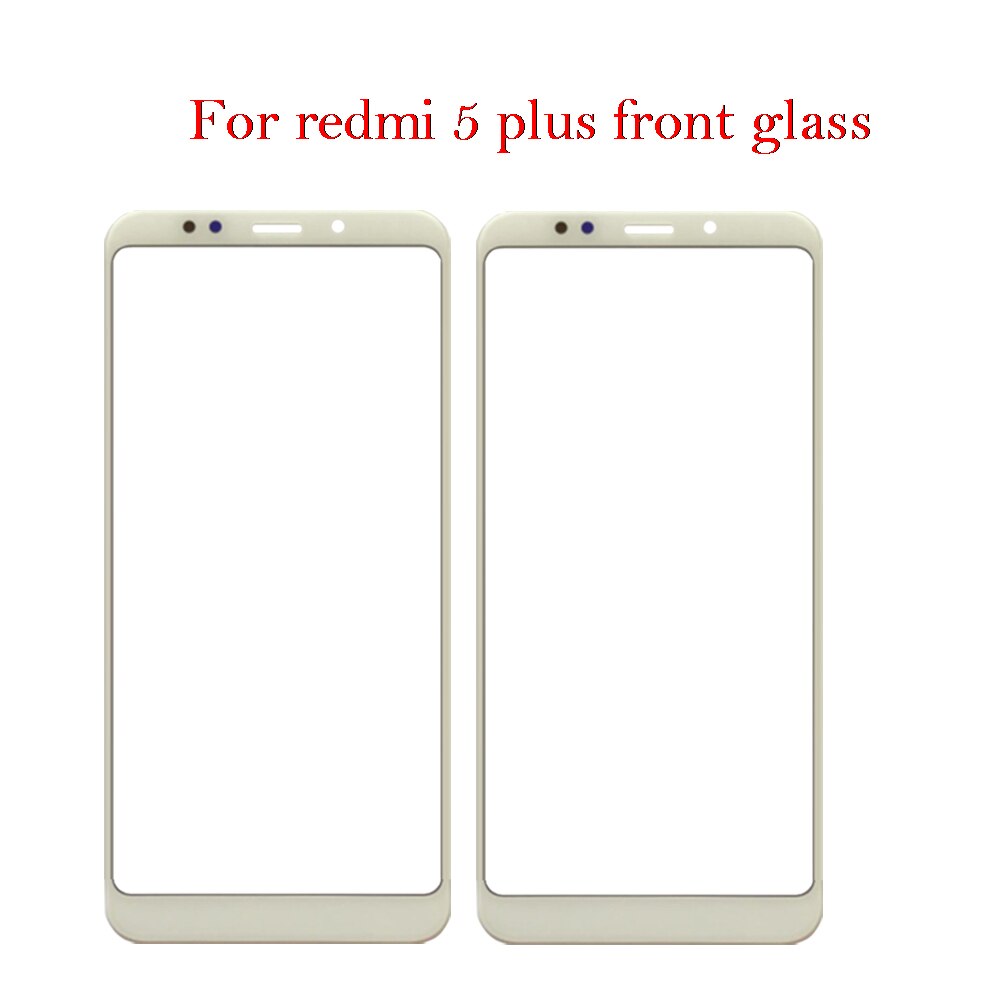 Voor Outer Glas Voor Xiaomi Redmi 5 Redmi 5 Plus Redmi Note 5 Redmi Note 5 Pro Touch Screen Lcd display Glas Vervanging: Redmi 5 Plus White