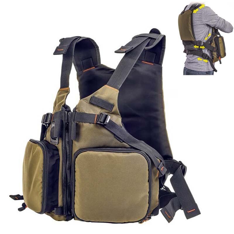 Adjustable Mutil-Pocket Fishing Vest Adult Swimming Life Vest Outdoor Sport Breathable Swimming Drifting Safety Life Jacket