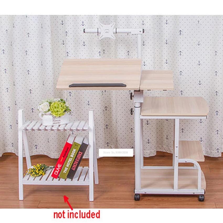 Draagbare Computer Tafel Verstelbare Lifting Staande Laptop Bureau Slaapkamer Verwijderbare Opslag Kleine Bijzettafel Mini Bank Kast