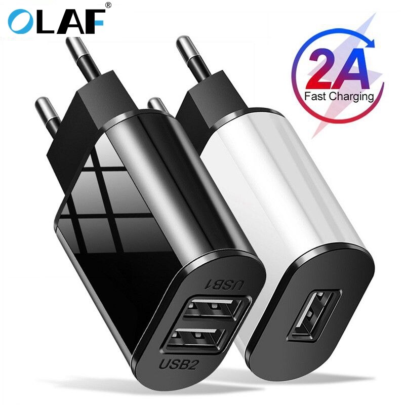 OLAF – chargeur USB 5V 2a rapide, adaptateur mural ue pour téléphone portable, compatible avec iPhone X 8 7 iPad Samsung S9 Xiaomi Mi6 Mi5