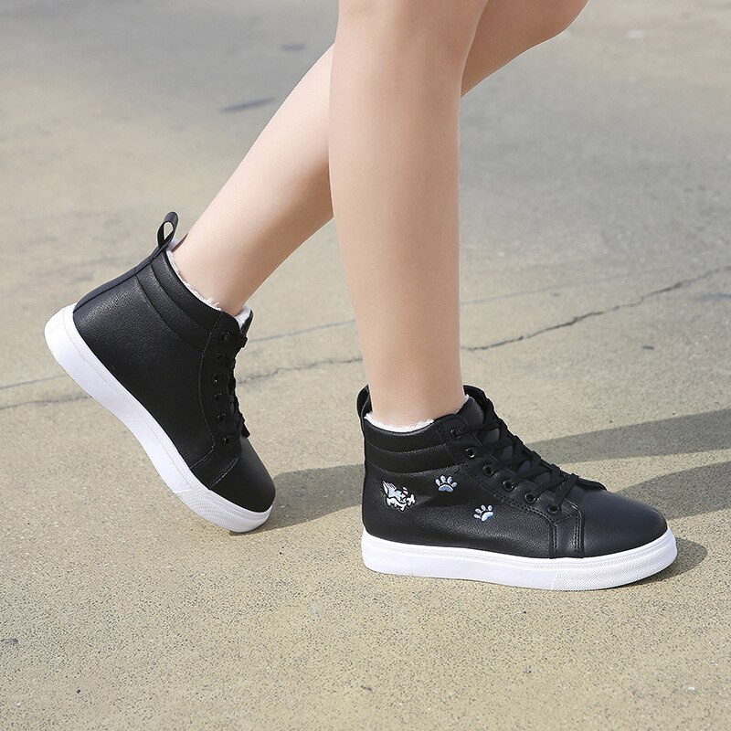 Winter Stijl Veelzijdige Koreaanse Stijl Plus Fluwelen Hoge Katoen Gevoerde Schoenen Student Meisjes Casual Grote Maagd snowboots Wom