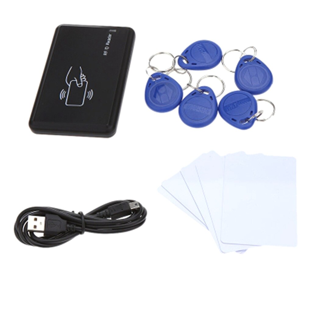 125KHZ EM ID RFID Proximity USB ID Card Reader +5pcs Fobs+5 ID Cards