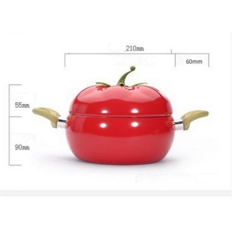 20Cm Keuken Soeppan Fruit Pan Non-stick Aluminium Saus Pan Boiler Tomaat Vorm Geen Dampen Huishoudelijke Koken gereedschap Keukengerei