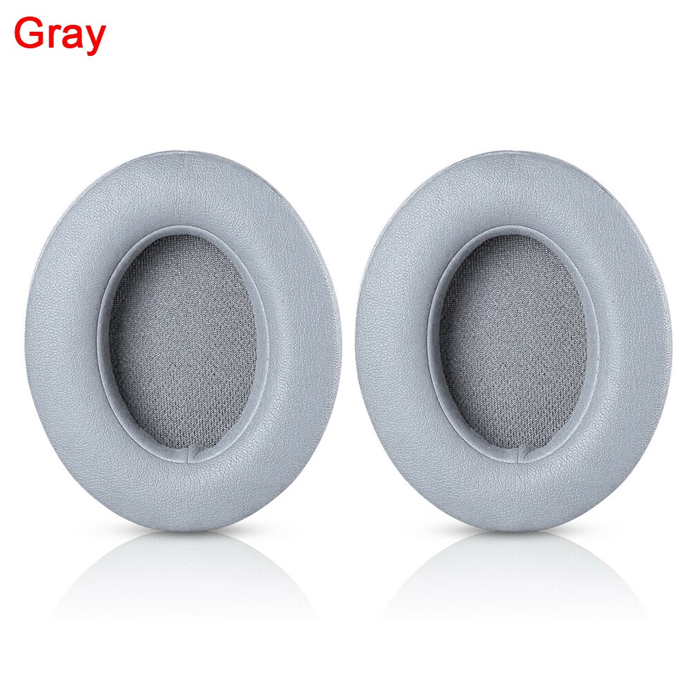 1 Paar Vervangende Oorkussens Voor Beats Studio 2 3 Bedrade Draadloze Hoofdtelefoon Ultra-Zachte Spons Kussen Mode Oordopjes cover Zwart: Gray