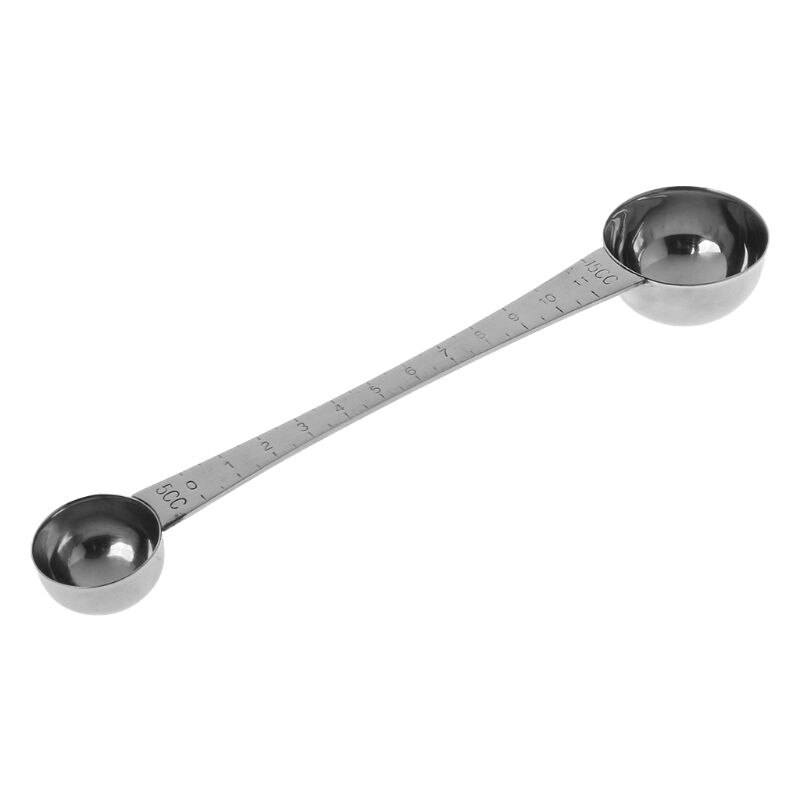 Stainless Steel Double Ends Measuring Spoon With Scale Coffee Scoop Tablespoon D08F