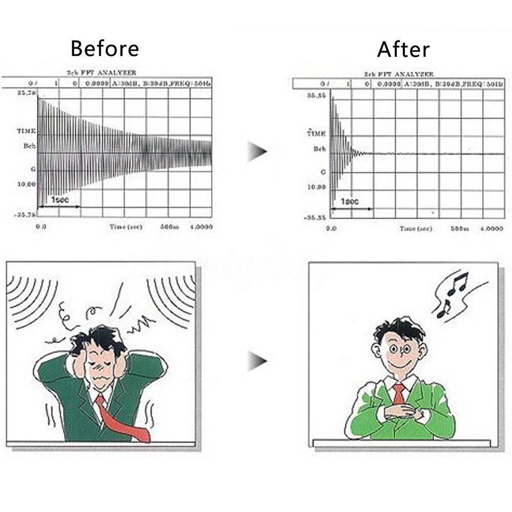 1 Car Sound Deadener Noise Insulation Acoustic Dampening Foam Mat Waterproof