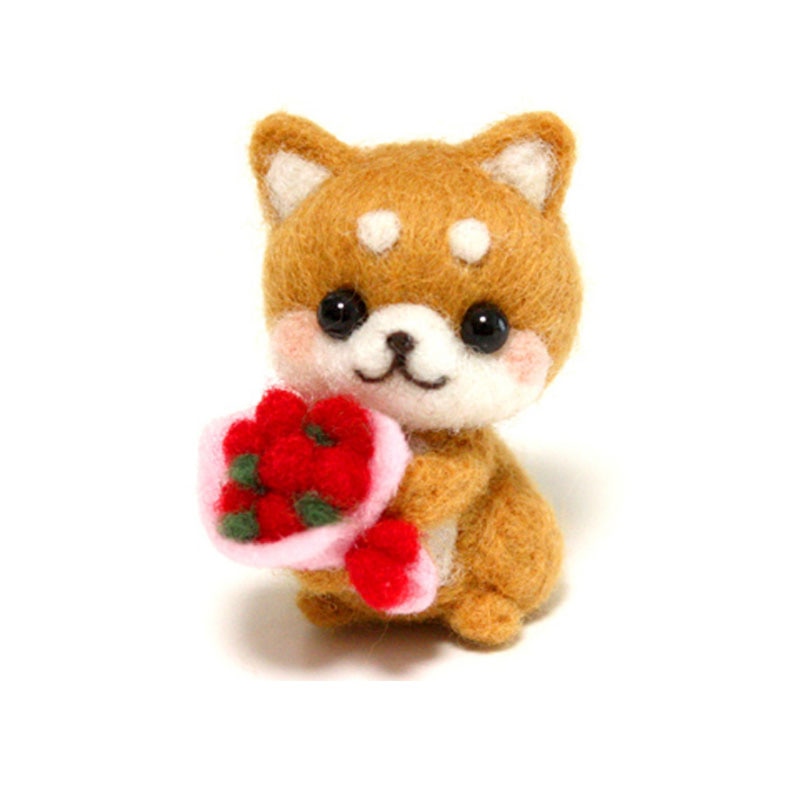 1 ensemble de laine pour feutre à l'aiguille panda, chats, chiens, lapin, cerf, lion, timbres, ensemble Shiba Inu animaux