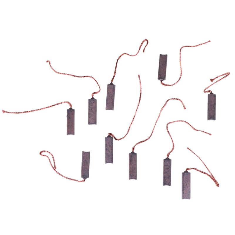 Praktische 10 Stuks Koolborstels Wire Leads Generator Generic Elektrische Motor Borstel Vervanging 4.5X6.5X20Mm