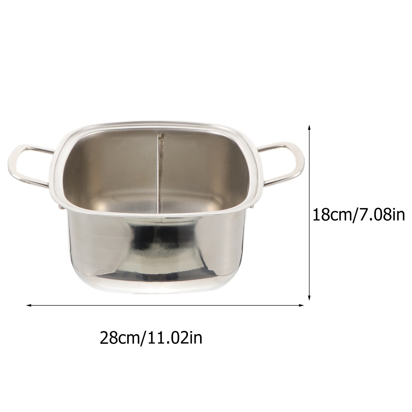 1Pcs Practical Pot Stainless Steel Kitchen Pot Little Pot Multifunctional Pot without Lid for Restaurant A50