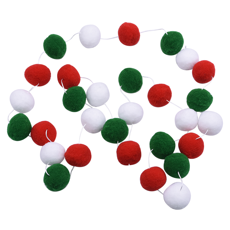 Guirlande murale avec pompon de 3cm 2.5M, décoration murale de 3cm, suspendue de Style nordique, pour chambre de bébé ou chambre d'enfant, pour la maison, de mariage: B15