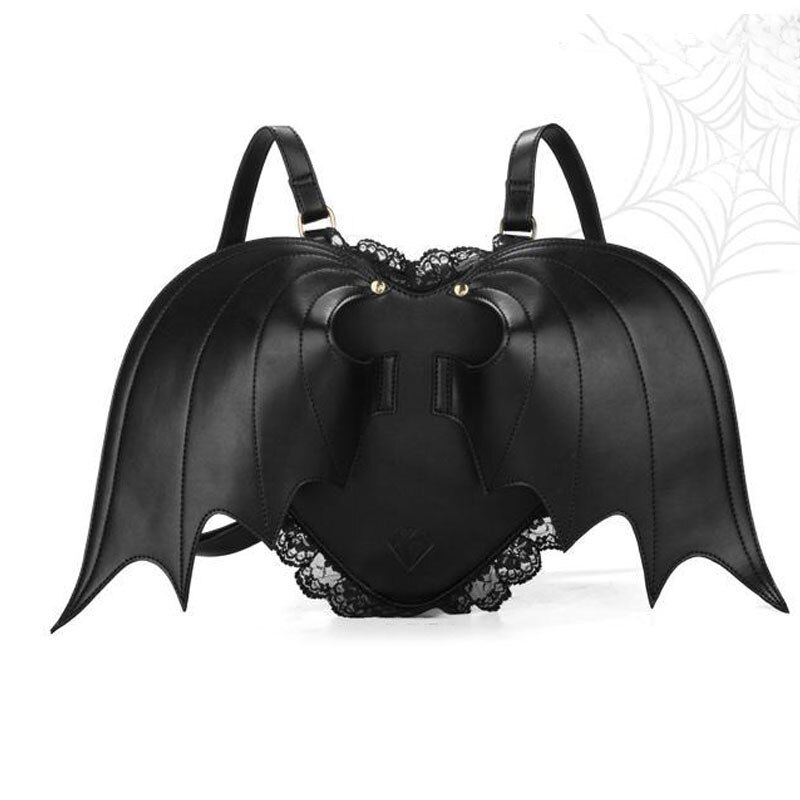 Women Backpack Bat Wing Backpack Punk Stylish Newest School Bag for Girls Bat Bag Angel Wings Backpack Cute Little Devil Package: Default Title