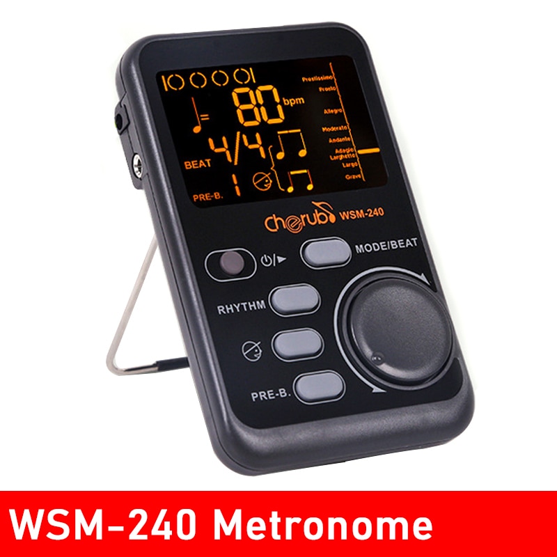 Cherub WSM-240 Guitar Piano Metronome Digital Metronom LCD Clip-on Portable Metronom for Guitar Violin Bass Support Tap Tempo