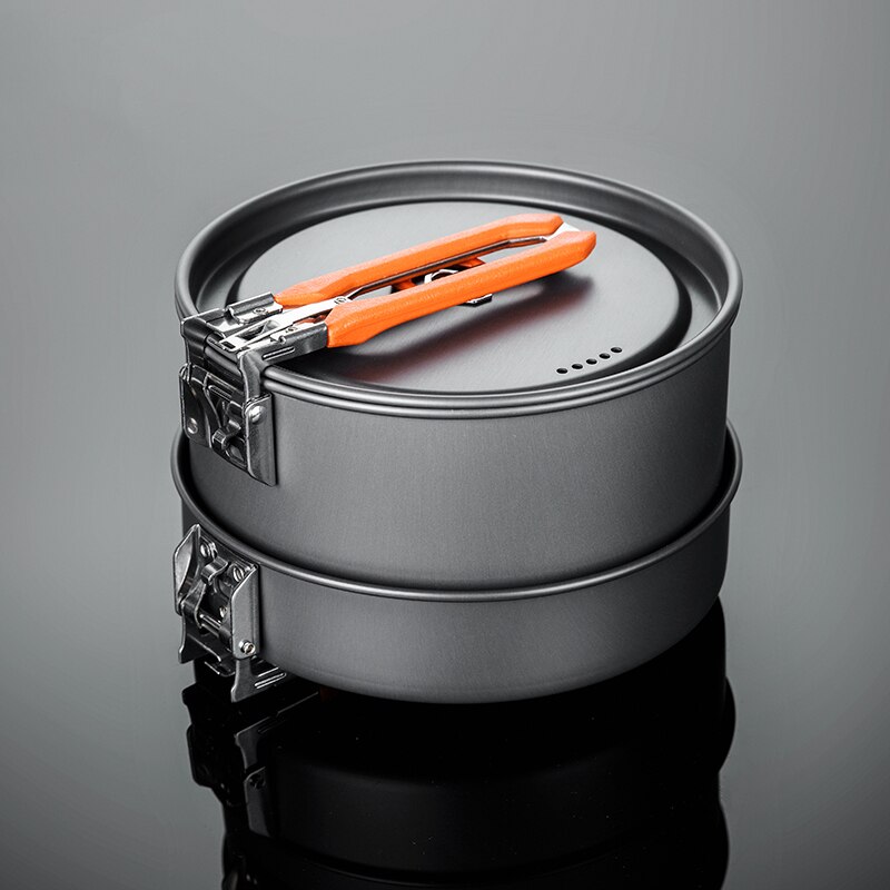 Outdoor Hiking Camping Cookware Set Aluminum Cooking Equipment Camping Gas Wood Stove Pans Cocina Camping Camping Supplies