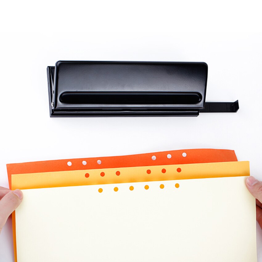 Punzón de papel estándar de 6 agujeros, grapadora ajustable, suministros de encuadernación para el hogar y la oficina, equipo de papelería para estudiantes