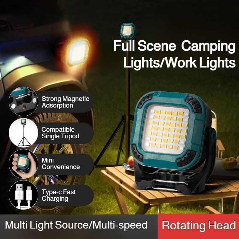 Udendørs camping trykbestandig lysscene multispeed roterende arbejdslampe mobil havelampe