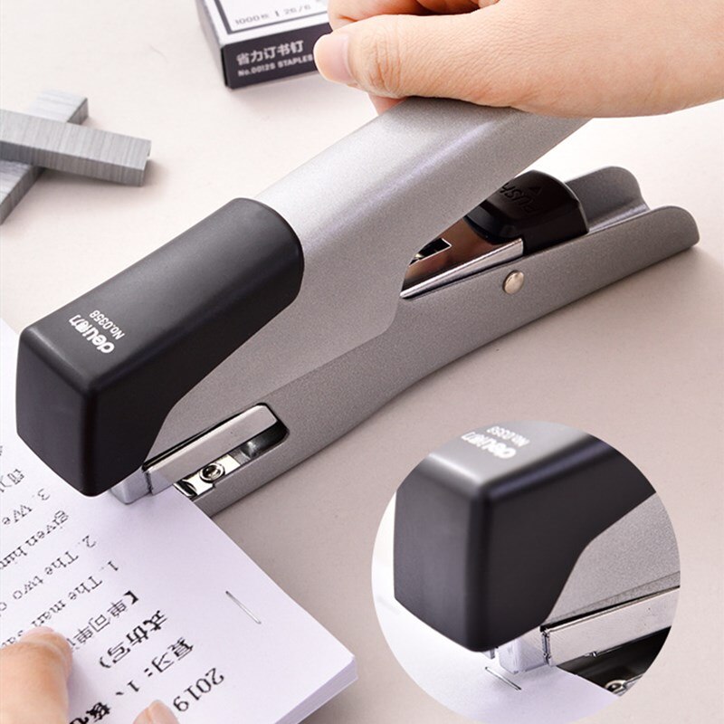 Deli Big Hand Held Heavy Duty Stapler Business Document Binding Tool Student Stationery School Office Supply