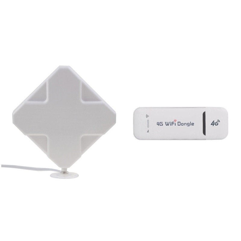 1 Pcs 35DBi 3G 4G Antenna LTE TS9 Broadband Signal Amplifier & 1 Pcs Wireless Network Card 100Mbps 4G Lte Usb Modem