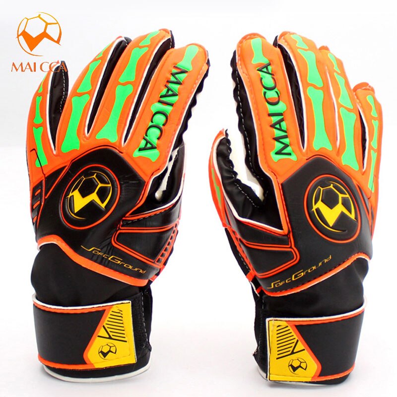 Fodbold målmand handsker til børn børn træner keeper latex målmand billige målmand handsker: Fluorescerende orange / Størrelse 5